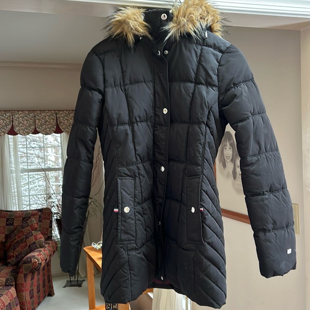 Women’s Tommy Hilfiger coat with detachable fur hood size S